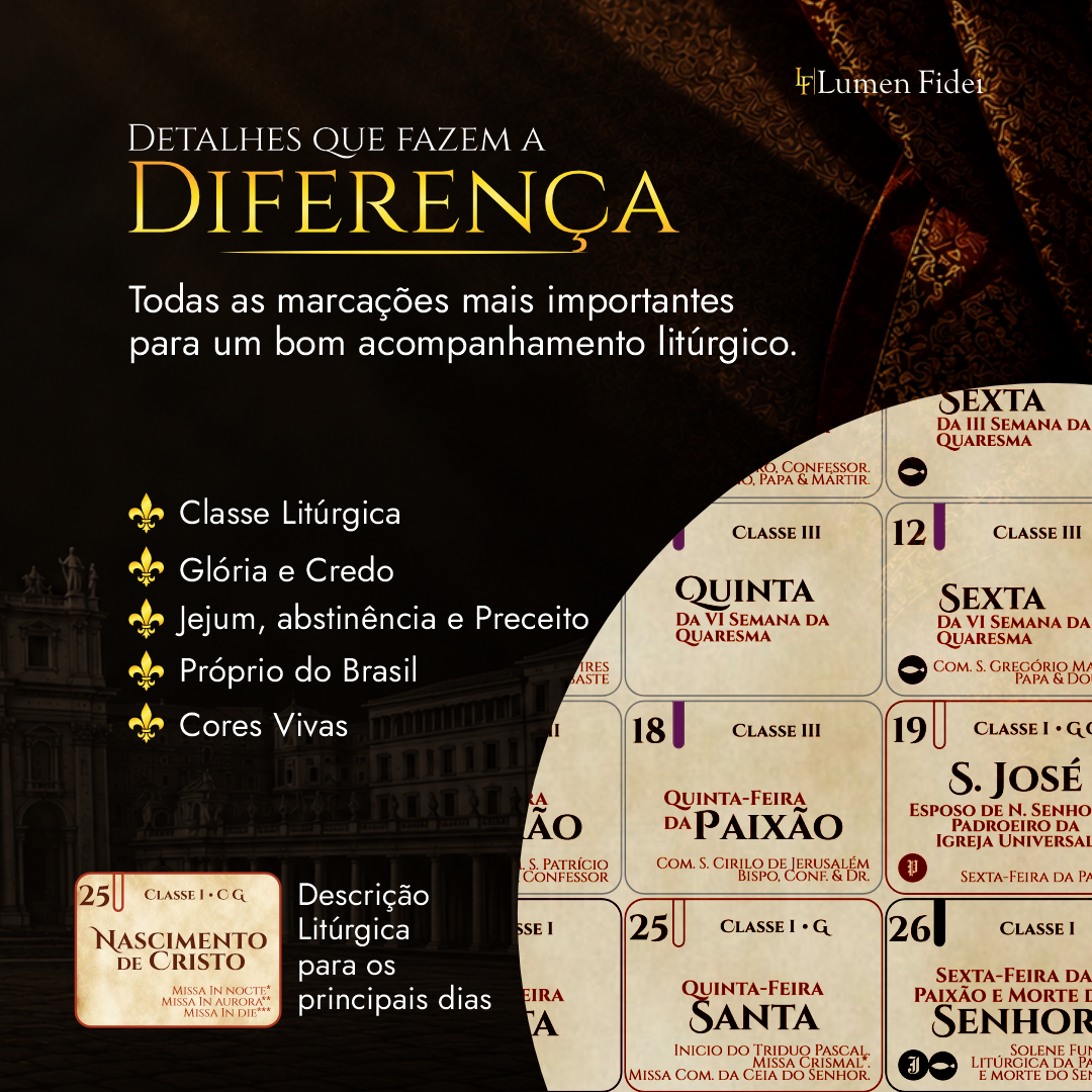 Detalhe de Calendário Litúrgico Tradicional 2027